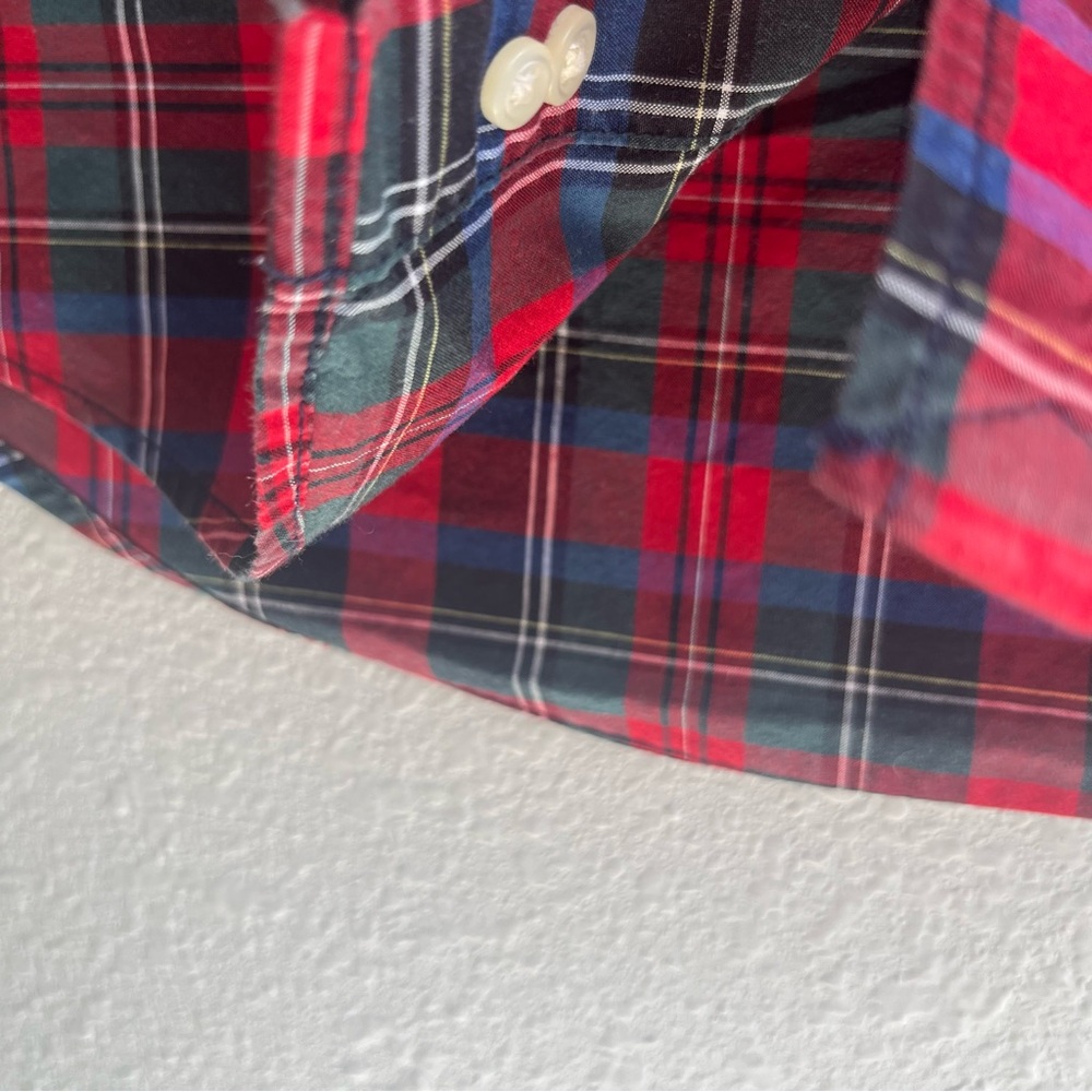 Ralph Lauren boys tartan plaid holiday Christmas button down shirt - Picture 3 of 4